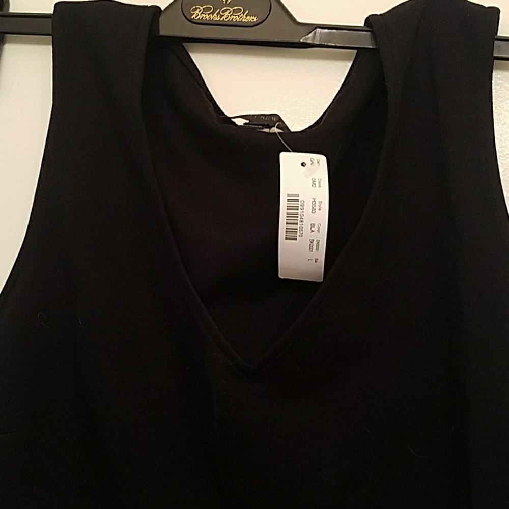 NWT- J.Crew Black Peplum top velvet trim at bottom Large - Picture 4 of 8